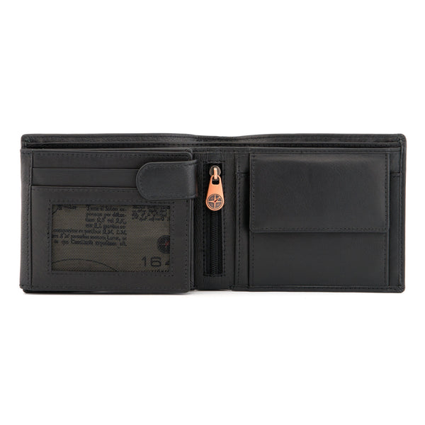 2015 17 - Two Fold Leather Wallet with Inside Zip & Coin Pocket
