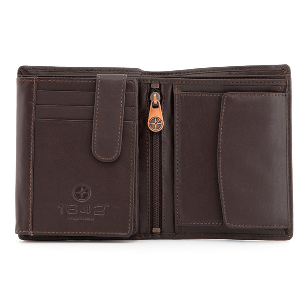 2019 17 - Tall Two Fold Leather Wallet with Inside Coin Pocket