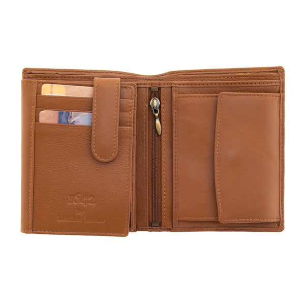 2019 17 - Tall Two Fold Leather Wallet with Inside Coin Pocket