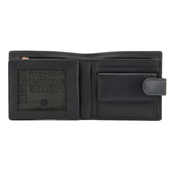 2032 17 - Two Fold Leather Wallet with Inside Coin Pocket & Tab
