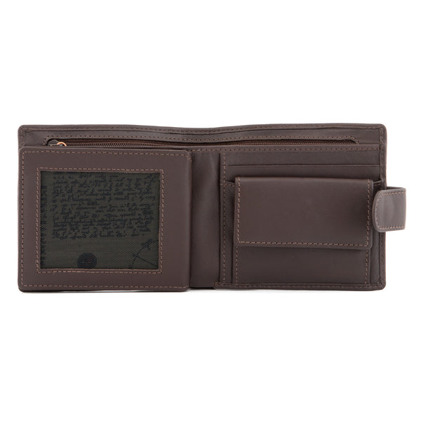 2032 17 - Two Fold Leather Wallet with Inside Coin Pocket & Tab