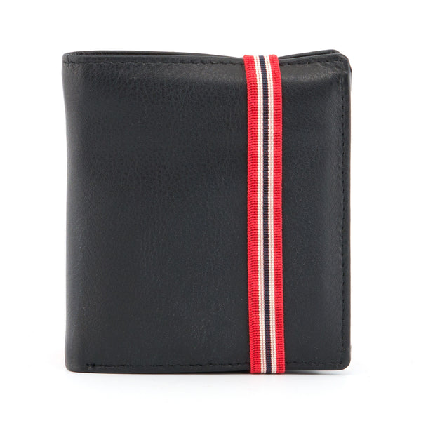 2035E 17 - Two Fold Wallet With Stripe Elastic & Inside Coin Pocket