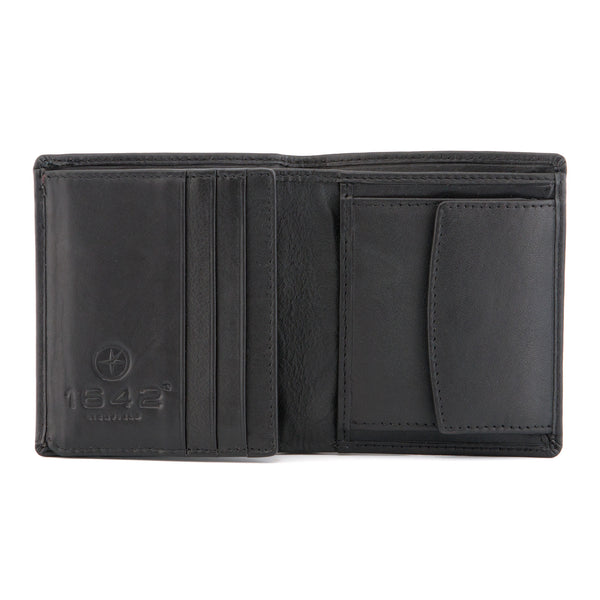 2035 17 - Two Fold Leather Wallet with Inside Coin Pocket