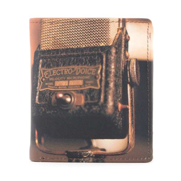 2035 19 - Two Fold Leather Microphone Print Notecase