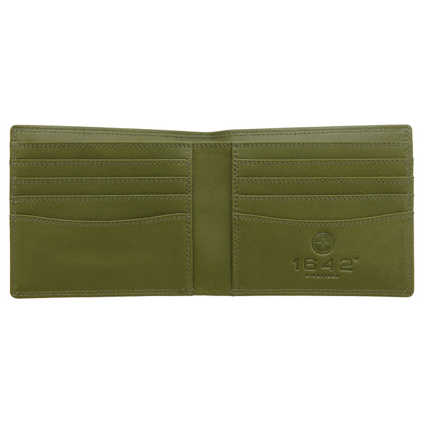 2039 18 16 - Brown / Olive Two Fold Leather Wallet