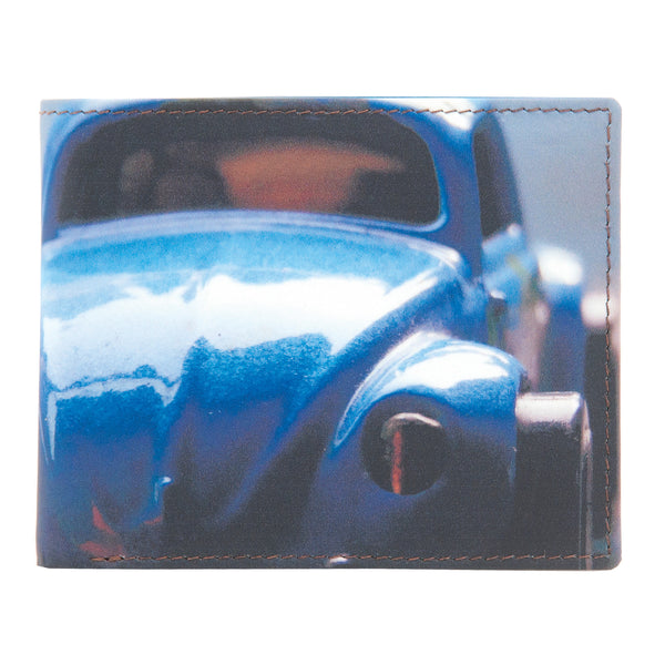 2039 19 - Two Fold Leather Toy Car Print Wallet