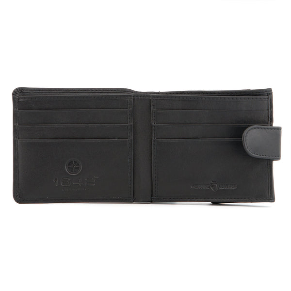 2056 17 - Two Fold Leather Wallet with Back Coin Pocket