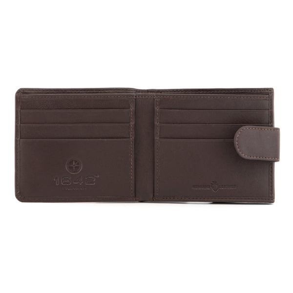 2056 17 - Two Fold Leather Wallet with Back Coin Pocket