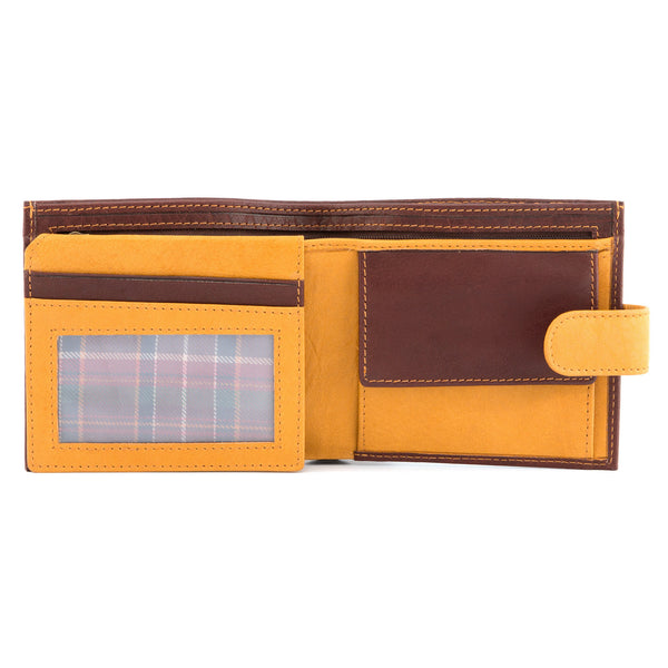 2090 46 - Leather Two Fold Wallet with Tab & Hidden Note Section