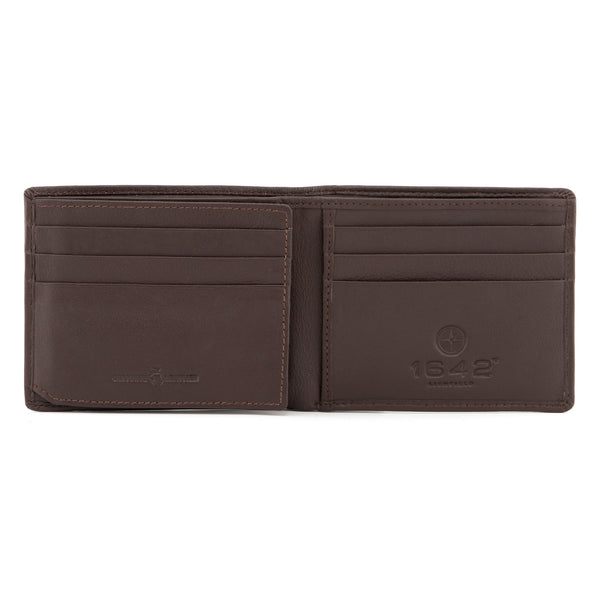 2093 17 - Two Fold Leather Wallet with ID Window on the Back