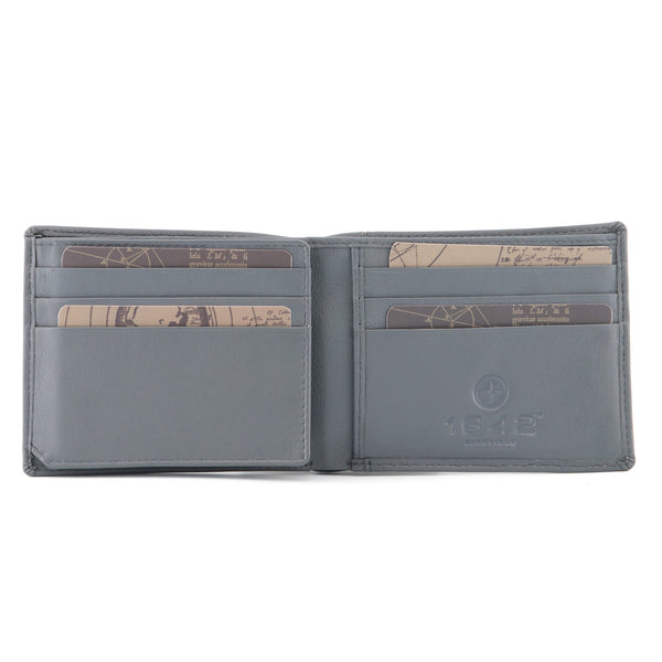2093 17 - Two Fold Leather Wallet with ID Window on the Back