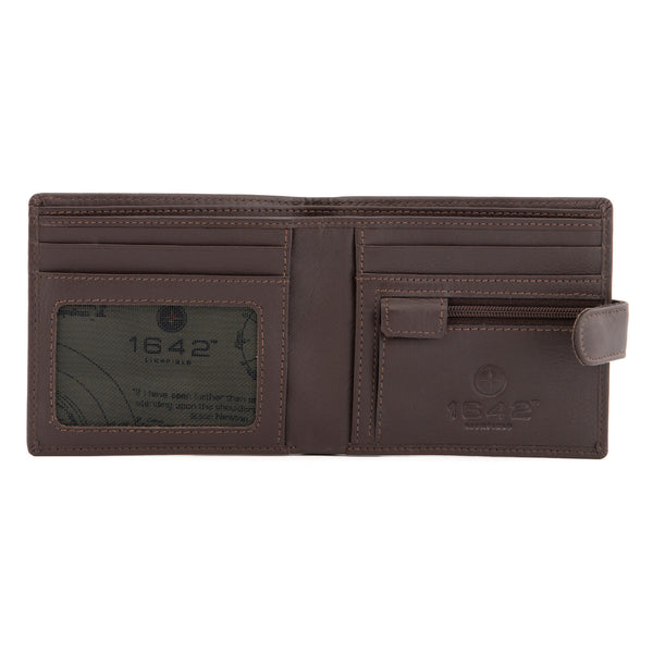 2241 17 - Two Fold Leather Wallet with Tab