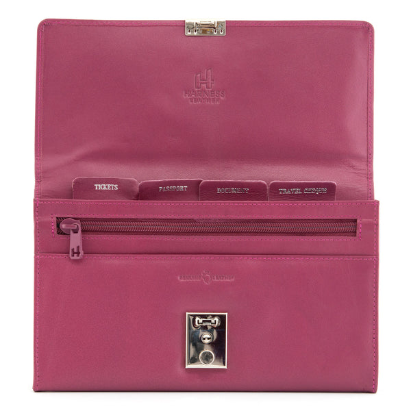 2301L 21 - Leather Travel Document Holder With Lock