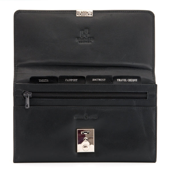 2301L 21 - Leather Travel Document Holder With Lock