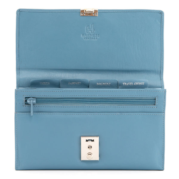 2301L 21 - Leather Travel Document Holder With Lock