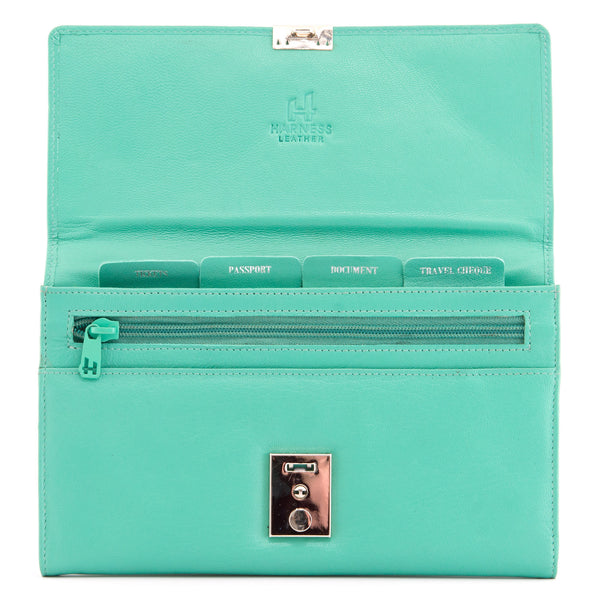 2301L 21 - Leather Travel Document Holder With Lock