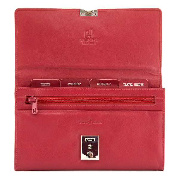2301L 21 - Leather Travel Document Holder With Lock