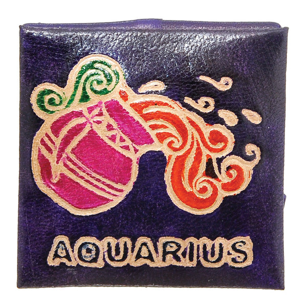 3021 13 AQU - Handpainted Zodiac Coin Purse