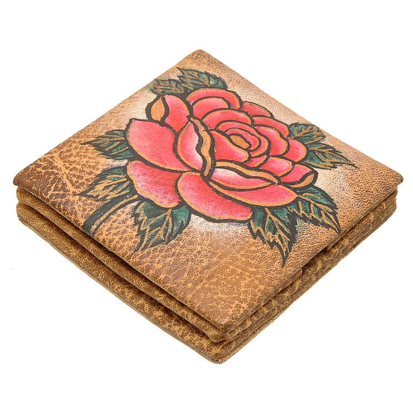 3028 13 2 - Handpainted Rose Coin Purse