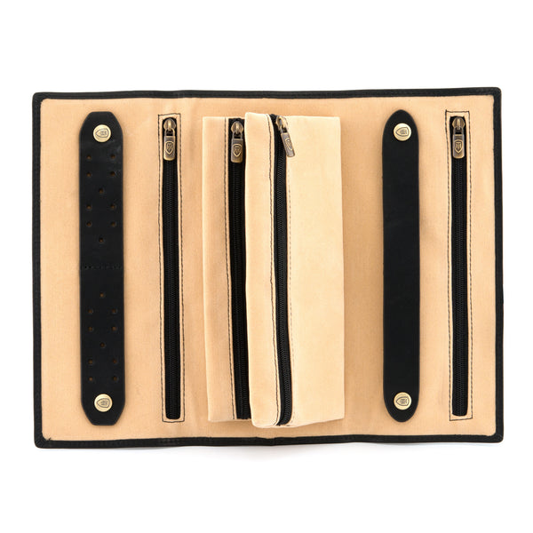 4201 THV - Italian Leather Large Jewellery Roll Holder