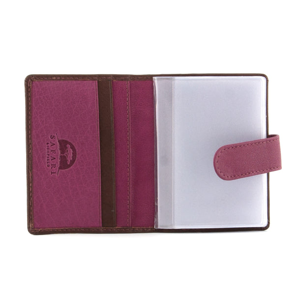 5001 46 - Leather Credit Card Holder with Tab & Plastic Inserts