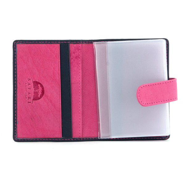 5001 46 - Leather Credit Card Holder with Tab & Plastic Inserts