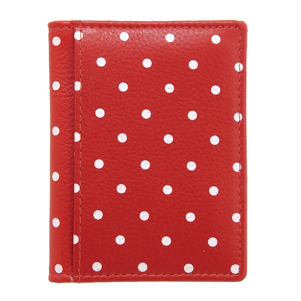 5017P 17 9 - Leather Polka Print Credit Card Holder