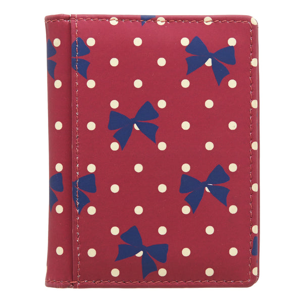 5017P 17 69 - Leather Credit Card Holder with Red Polka & Bow Print
