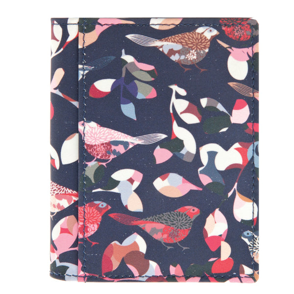 5017BD 17 6 - Leather Bird Print Credit Card Holder