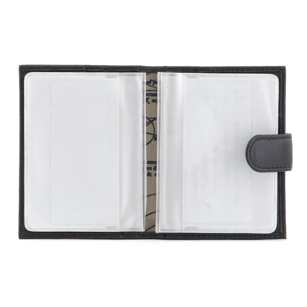 5038 17 - Leather Credit Card Holder with Plastic Inserts & Tab