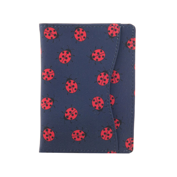 5307LB 17 35 - Leather Ladybird Print Travel Pass Holder