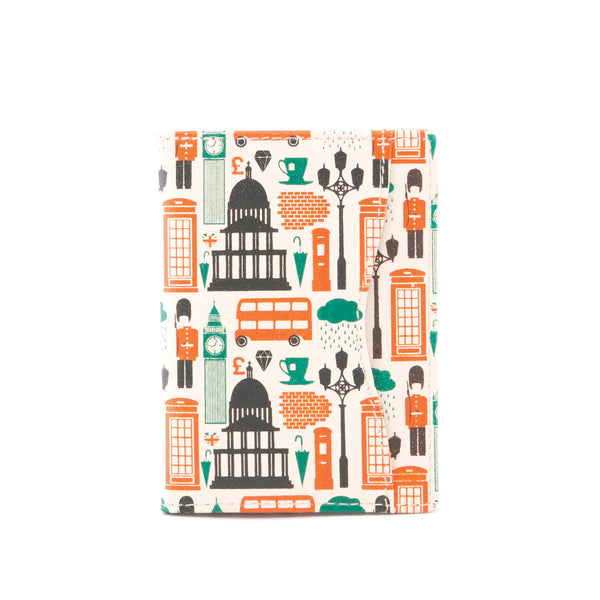 5307LD 17 - Leather London Print Travel Pass Holder