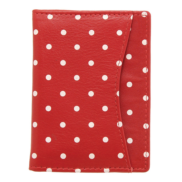 5307P 17 9 - Leather Polka Print Travel Pass Holder