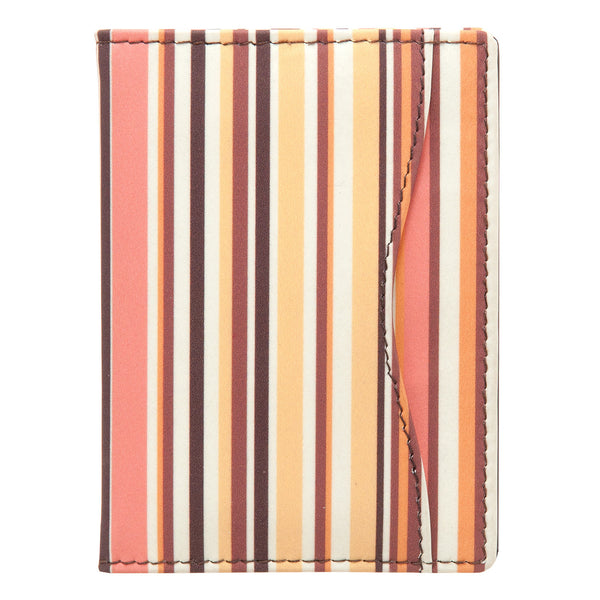 5307S 17  - Leather Stripe Print Travel Pass Holder