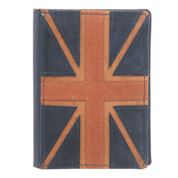 5307 6 - Leather Travel Pass Holder with Union Jack Applique Detail