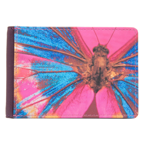 5318 19 - Leather Travel Pass Holder with Butterfly Print