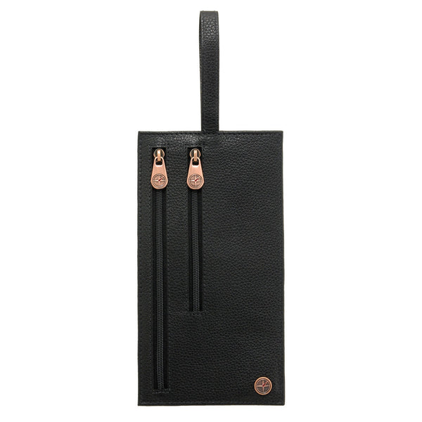 6501 12 - Leather Multi Zip Security Pouch