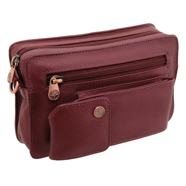 6503 12 - Leather Zip Top Wrist Bag