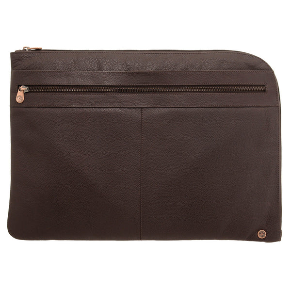 6902 12 - Leather Laptop Sleeve/ Zip Round Folio