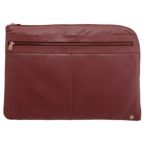 6902 12 - Leather Laptop Sleeve/ Zip Round Folio