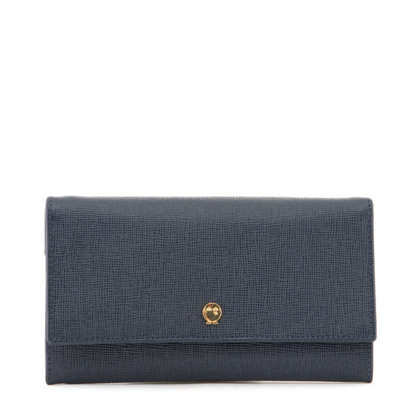 Y1303CRG - Flap Over Cross Grain Leather Purse