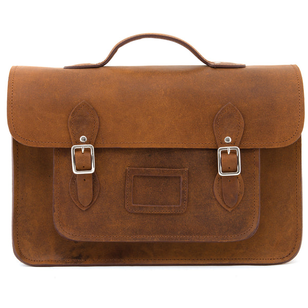 YB101 - The Bixby 15.5" Hunter Leather Satchel Bag