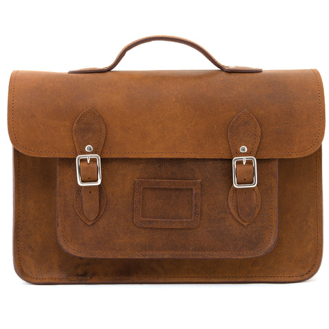 YB101 - The Bixby 15.5" Hunter Leather Satchel Bag