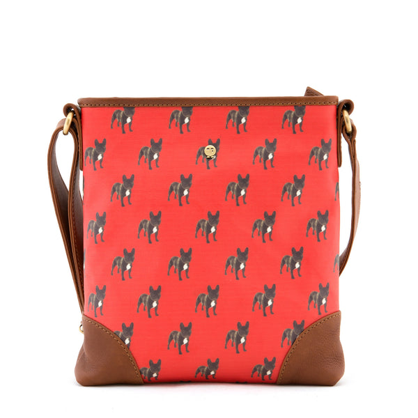 YB118DOG 9 - The Garner Bulldog Print Leather Across Body Bag