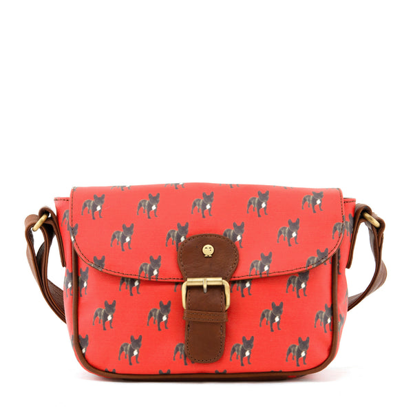YB119 - The Kitch Bulldog Print Leather Cartridge Bag