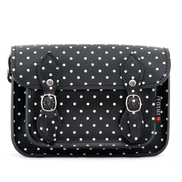 YB125 PLK  - The Tilney Mini Polka Print Leather Satchel by Yoshi