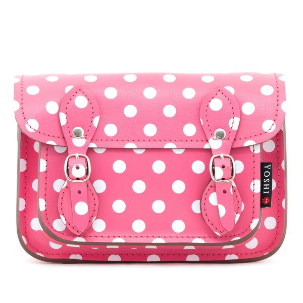 YB125 PLK  - The Tilney Mini Polka Print Leather Satchel by Yoshi
