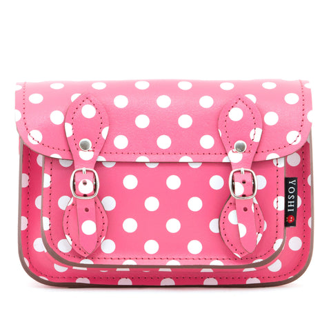 YB125 PLK  - The Tilney Mini Polka Print Leather Satchel by Yoshi