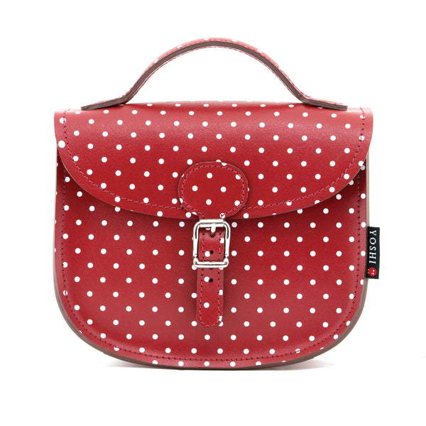 YB126 PLK  - The Morland Polka Print Leather Satchel by Yoshi