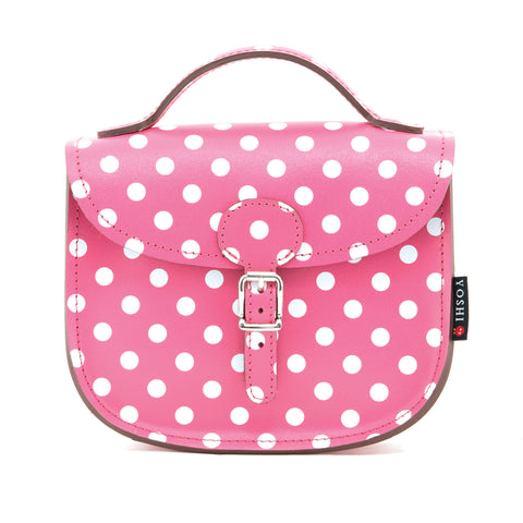 YB126 PLK  - The Morland Polka Print Leather Satchel by Yoshi